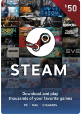 Steam Wallet $50 USD (~ $46.000 CLP)